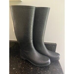 UGG Wilshire Woman’s Size 9 Black Embossed Knee High Rainboots